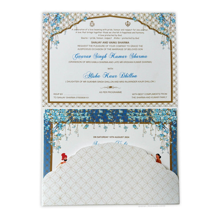 Velvet Finish Custom Wedding Indian Invitation Card | Traditional Wedding Luxury Invitations ACD - 29 - Raniti LLC - Custom Invitations & Stationery