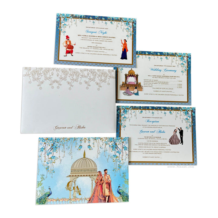 Velvet Finish Custom Wedding Indian Invitation Card | Traditional Wedding Luxury Invitations ACD - 29 - Raniti LLC - Custom Invitations & Stationery