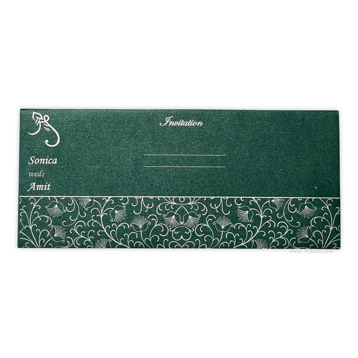 Wedding Ceremony l Green Silver Custom Wedding Invitation | Wedding Custom Invitation | Interfaith Wedding Custom Invitation Card AM - 339 - Raniti LLC - Custom Invitations & Stationery
