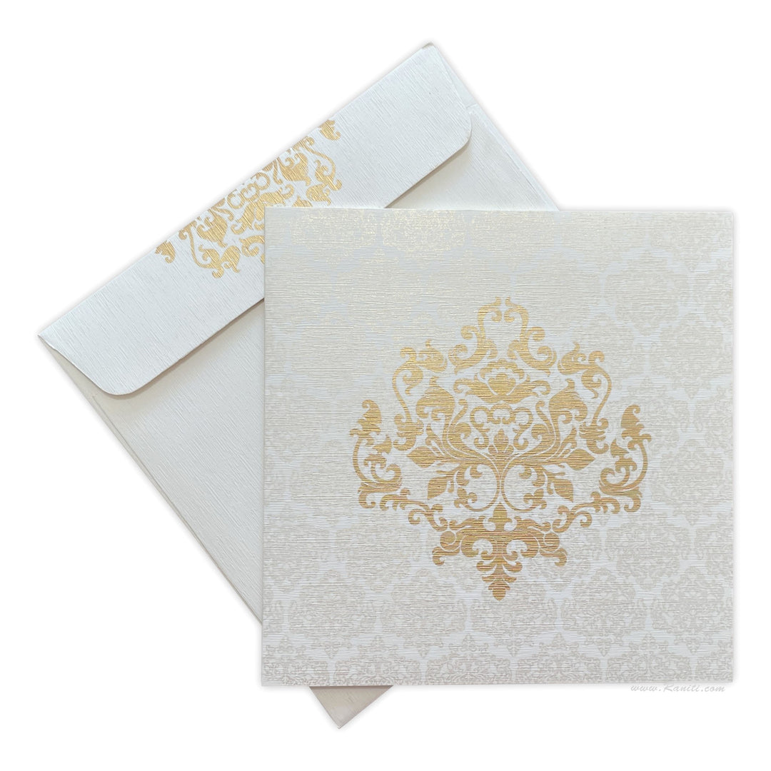 Square White Classic Custom Invitation Card with Multicolored Border I ...