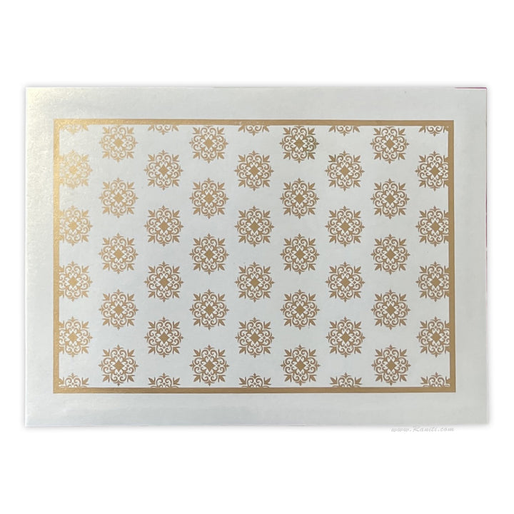 White Rectangle Custom Invitation Card with Multiple Inserts | White Gold Print Custom Invitation Card Online AM-128  Raniti LLC - Custom Invitations & Stationery