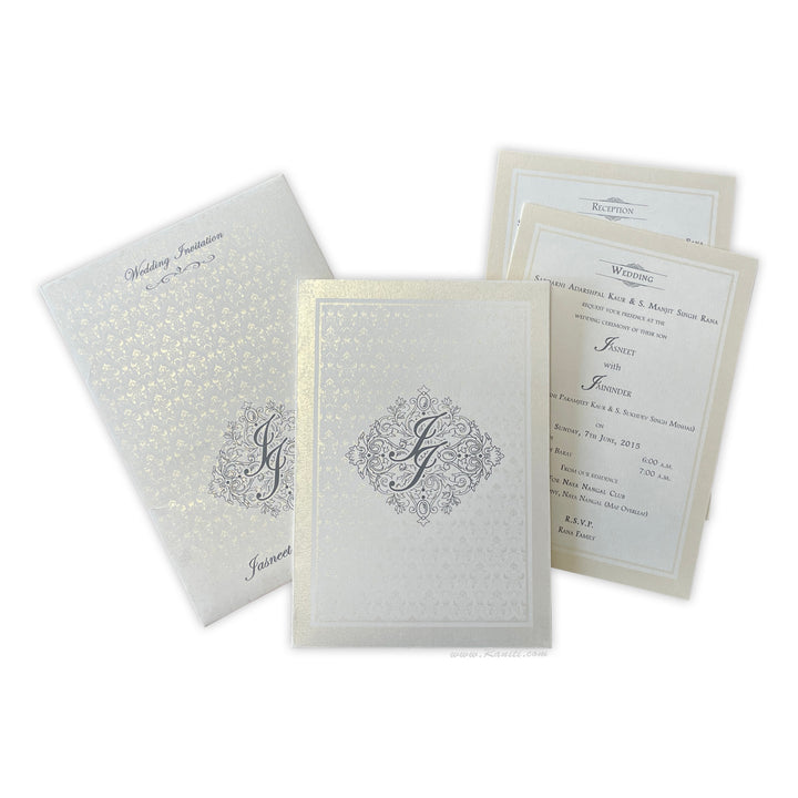 White Classic Custom Invitation Card with Multiple Inserts AM-141 Deluxe Raniti LLC - Custom Invitations & Stationery