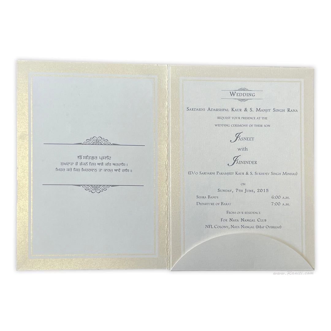 White Classic Custom Invitation Card with Multiple Inserts AM-141  Raniti LLC - Custom Invitations & Stationery