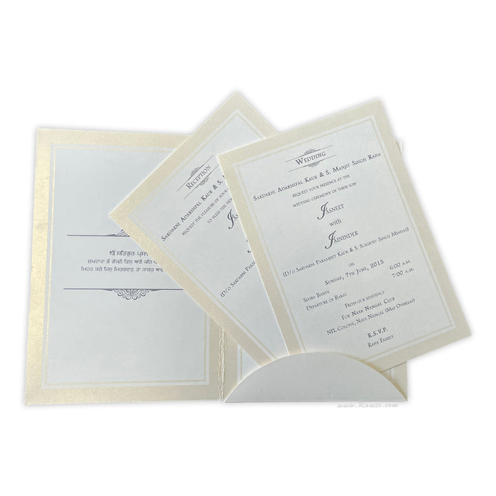 White Classic Custom Invitation Card with Multiple Inserts AM-141  Raniti LLC - Custom Invitations & Stationery