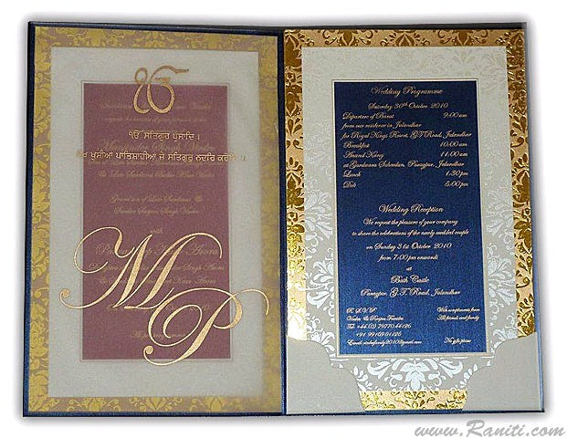  Custom Foil Print Wedding Invitation Card AM-343 | Raniti LLC