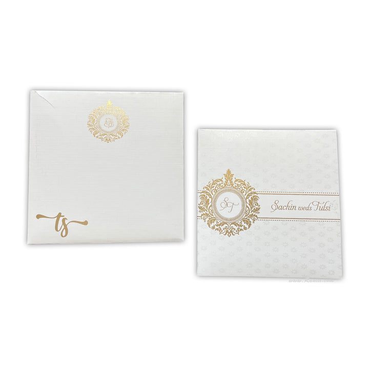 Classic Square 6x6 White Custom Invitation Card | Classic White Custom Invitation Card with Multiple Inserts AM-37  Raniti LLC - Custom Invitations & Stationery