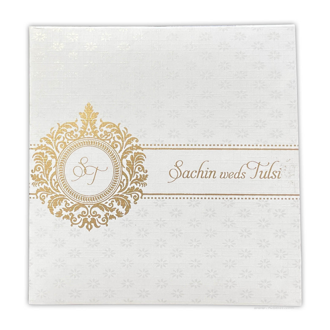 Classic Square 6x6 White Custom Invitation Card | Classic White Custom Invitation Card with Multiple Inserts AM-37  Raniti LLC - Custom Invitations & Stationery