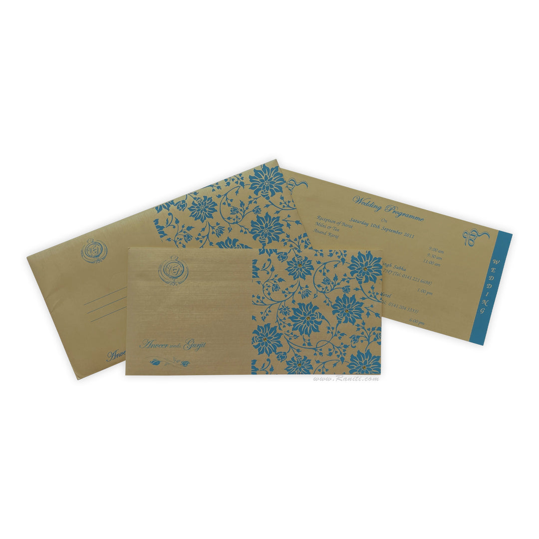 His and Her Teal and Golden Custom Invitation Card, Bride & Groom Set Custom Invitation AM-44  Raniti LLC - Custom Invitations & Stationery