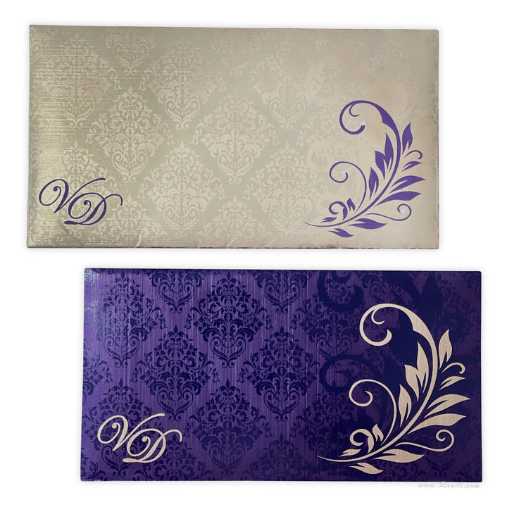 His and Her Purple and Golden Custom Invitation Card, Bride & Groom Set Custom Invitation AM-49  Raniti LLC - Custom Invitations & Stationery