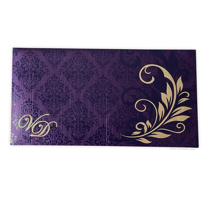 His and Her Purple and Golden Custom Invitation Card, Bride & Groom Set Custom Invitation AM-49  Raniti LLC - Custom Invitations & Stationery