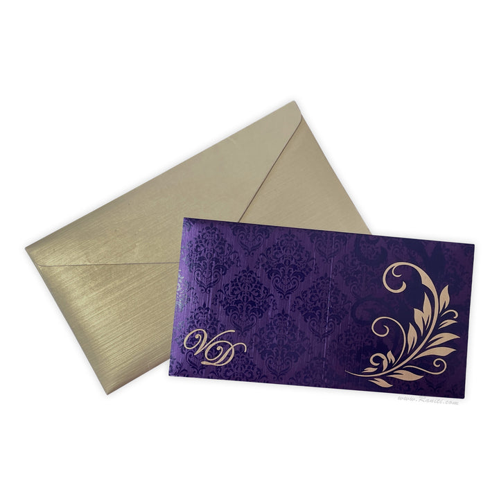 His and Her Purple and Golden Custom Invitation Card, Bride & Groom Set Custom Invitation AM-49  Raniti LLC - Custom Invitations & Stationery