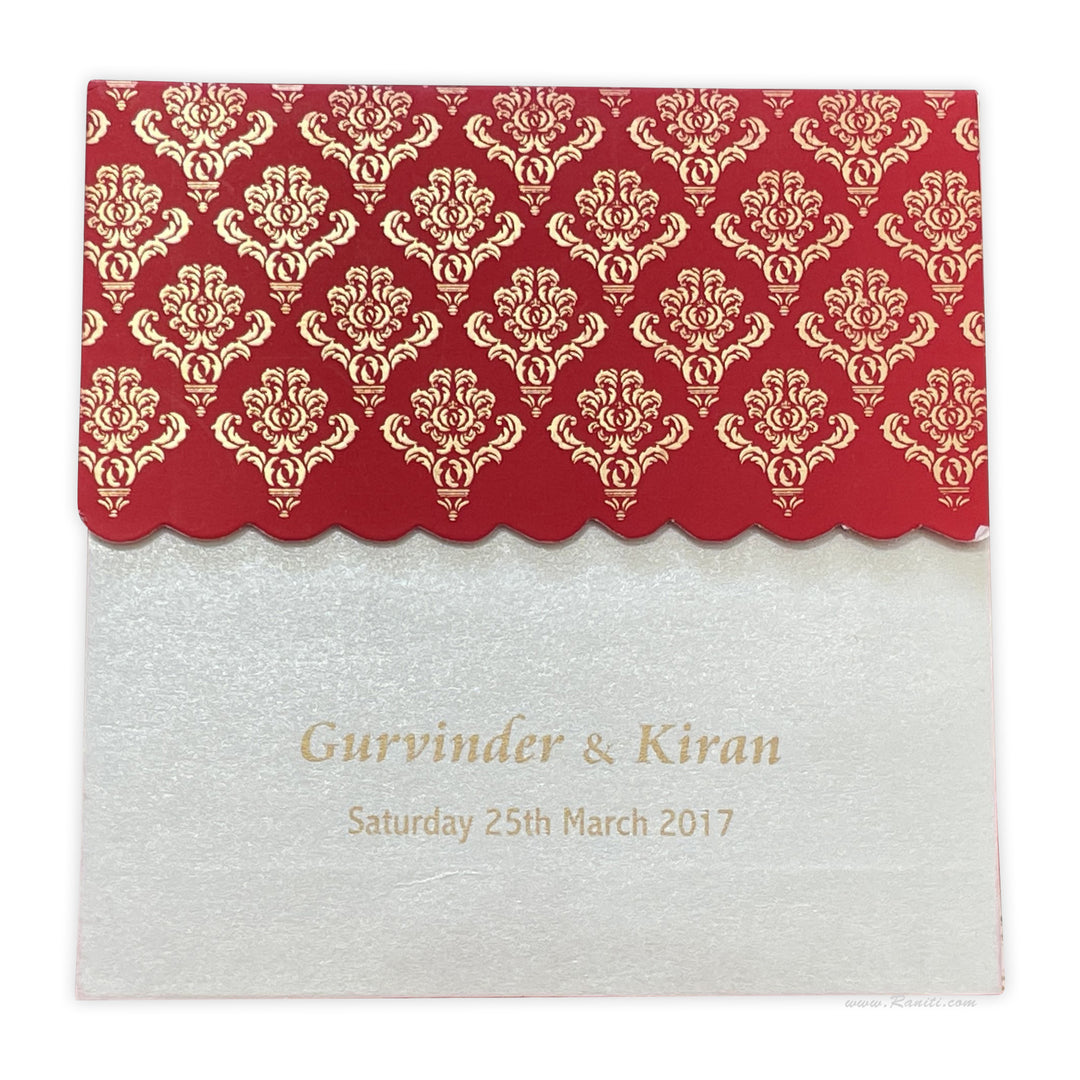 His and Her 6 x 6 Red and White Custom Invitation Card, Bride & Groom Set Custom Wedding Invitation Card AM-64  Raniti LLC - Custom Invitations & Stationery