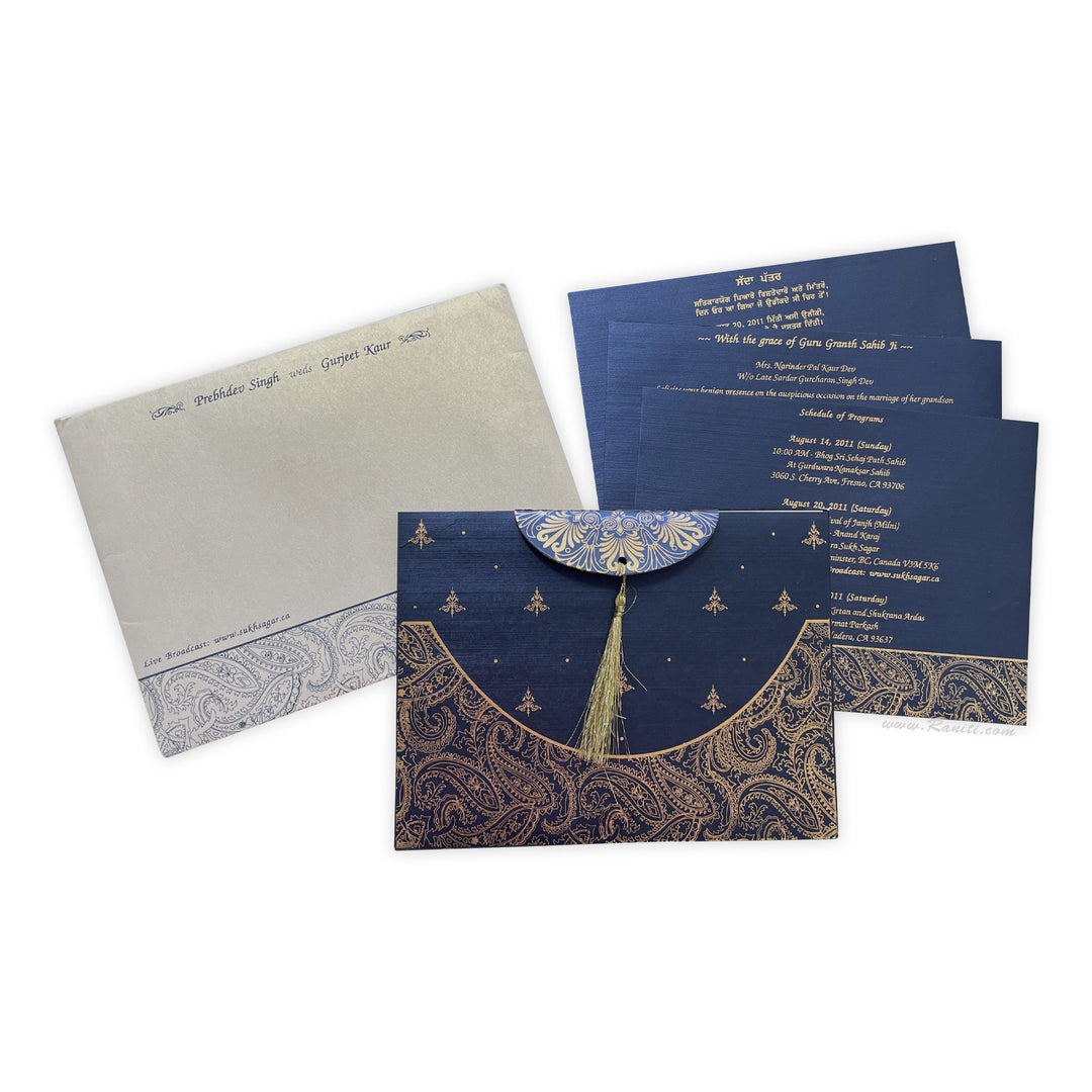 Custom Wedding Invitation with Multiple Inserts | Custom Interfaith Wedding Invitation Card AM-78  Raniti LLC - Custom Invitations & Stationery