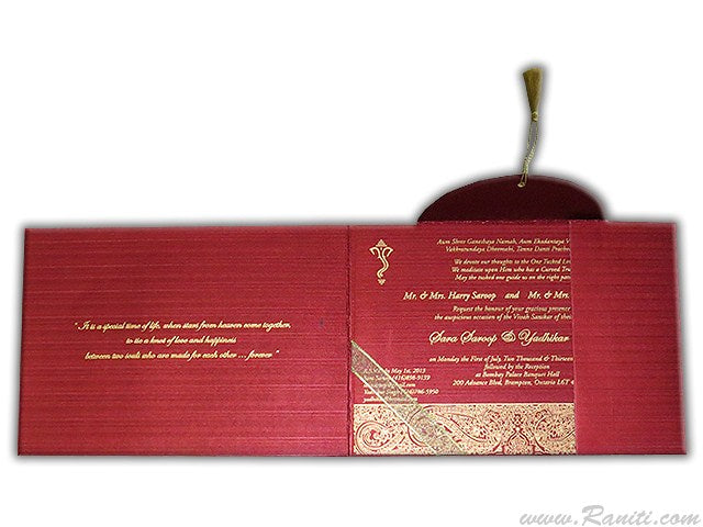 Custom Wedding Invitation with Multiple Inserts | Custom Interfaith Wedding Invitation Card AM-78  Raniti LLC - Custom Invitations & Stationery