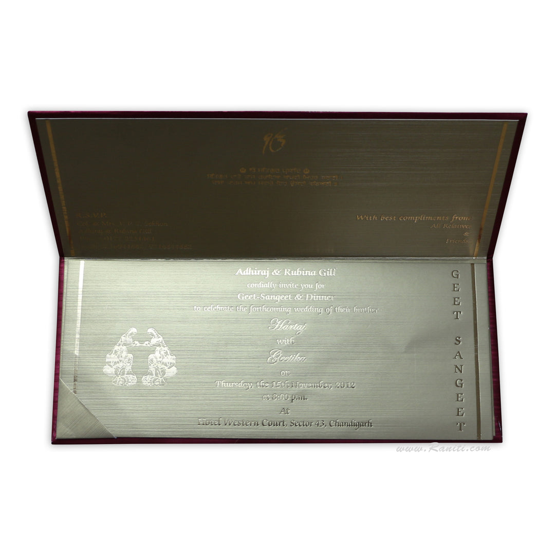 Brown and Golden Custom Hard Cover Luxury Invitation Card all Foil Print His & Her Collection AMH-121  Raniti LLC - Custom Invitations & Stationery