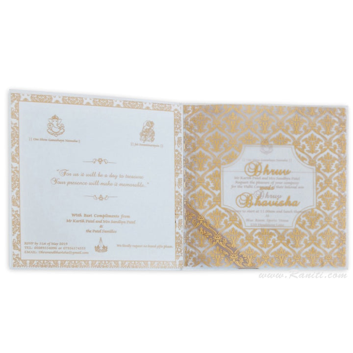 Classic Square Heavyback White Custom Invitation Card | Classic White Custom Invitation Card with Multiple Inserts AMH-197  Raniti LLC - Custom Invitations & Stationery