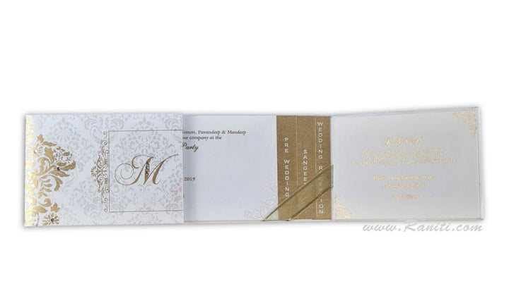 Classic White Custom Invitations AMH-196  | Raniti LLC