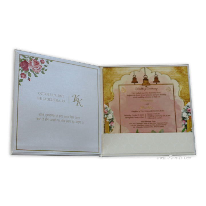 Royal Heavy back Floral & Foil Print Classic Custom Wedding Invitation Card AMH-202  Raniti LLC - Custom Invitations & Stationery