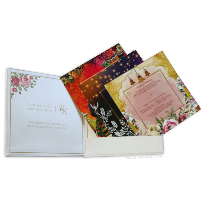 Royal Heavy back Floral & Foil Print Classic Custom Wedding Invitation Card AMH-202  Raniti LLC - Custom Invitations & Stationery