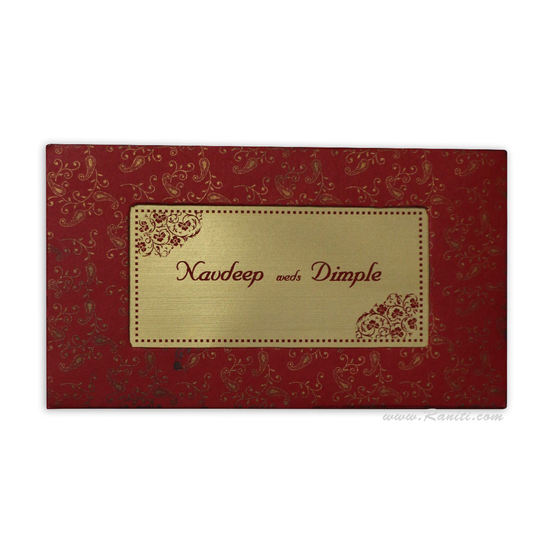 Red and Gold Heavyback Custom Invitation Card with Multiple inserts | Traditional Custom Unique Invitation Card - AMH-71  Raniti LLC - Custom Invitations & Stationery