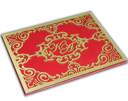 Luxury Red & Gold Laser Cut Custom Wedding Invitations AMHL90 | Raniti | luxurious invitation cards