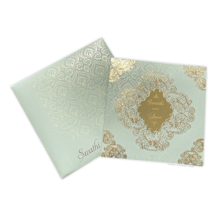 Unique Foil Design & Custom Lasercut Wedding Invitation AML5 | Raniti custom wedding invitations