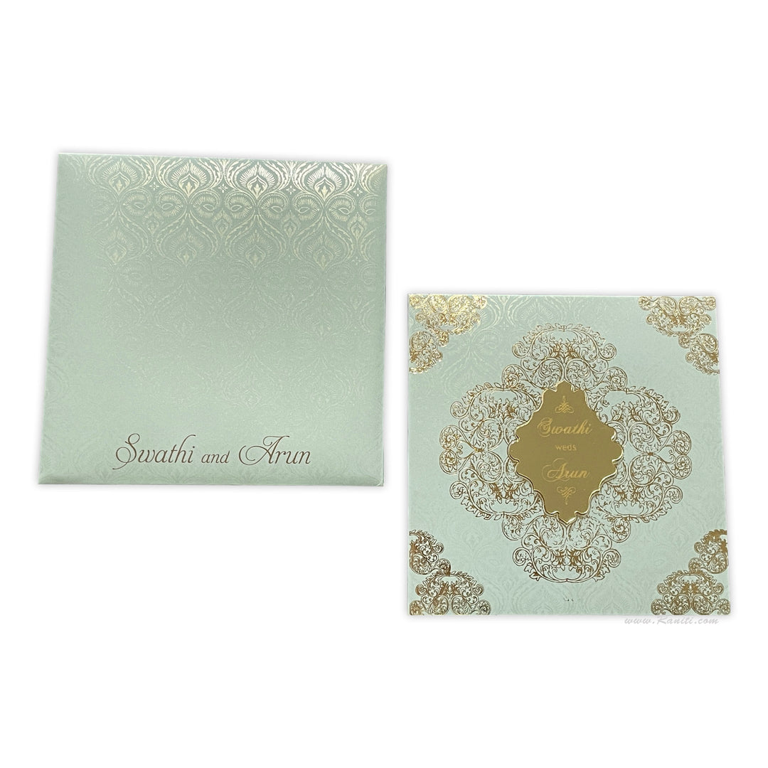 Unique Foil Design & Custom Lasercut Wedding Invitation AML5 | Raniti -personalised wedding cards