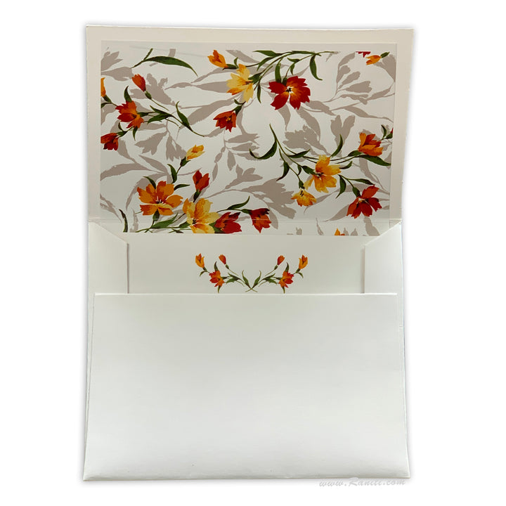 Custom Floral Design Personalized Classic Note Cards Gift Tag Cards with Envelope | Pack of 25-50 and 100 Note Cards AMNC-1  Raniti LLC - Custom Invitations & Stationery