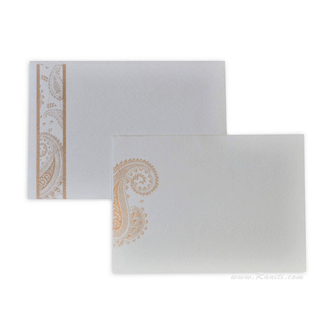 Paisley Theme Custom Note Cards | Note Cards Gift Tag Cards with Envelope | Pack of 25-50 and 100 Note Cards AMNC-7 100 Raniti LLC - Custom Invitations & Stationery