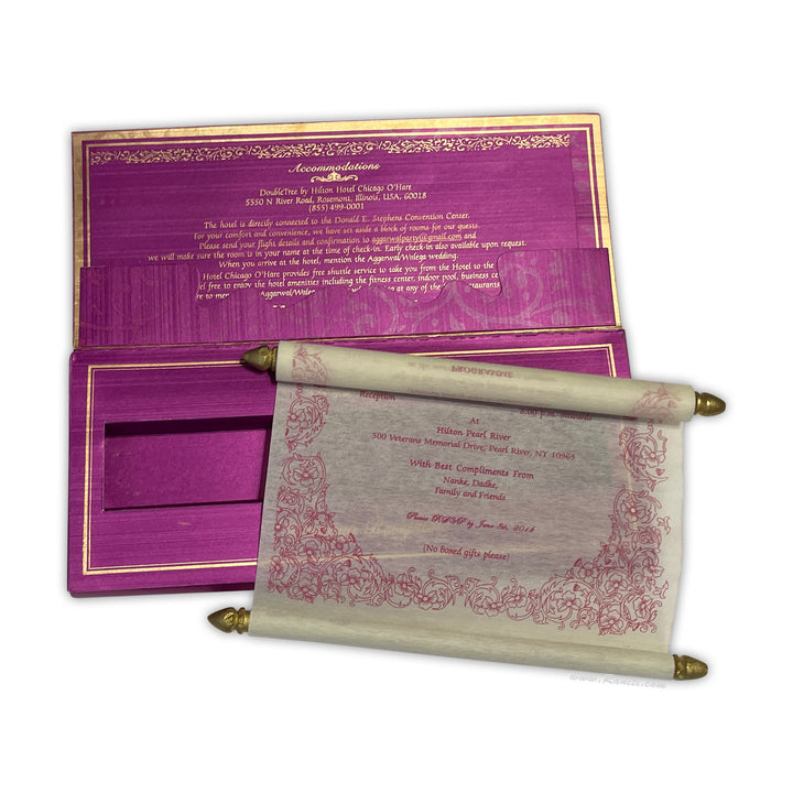 Paris Theme Royal Custom Box Scroll Invitation Card AMSC-45  Raniti LLC - Custom Invitations & Stationery