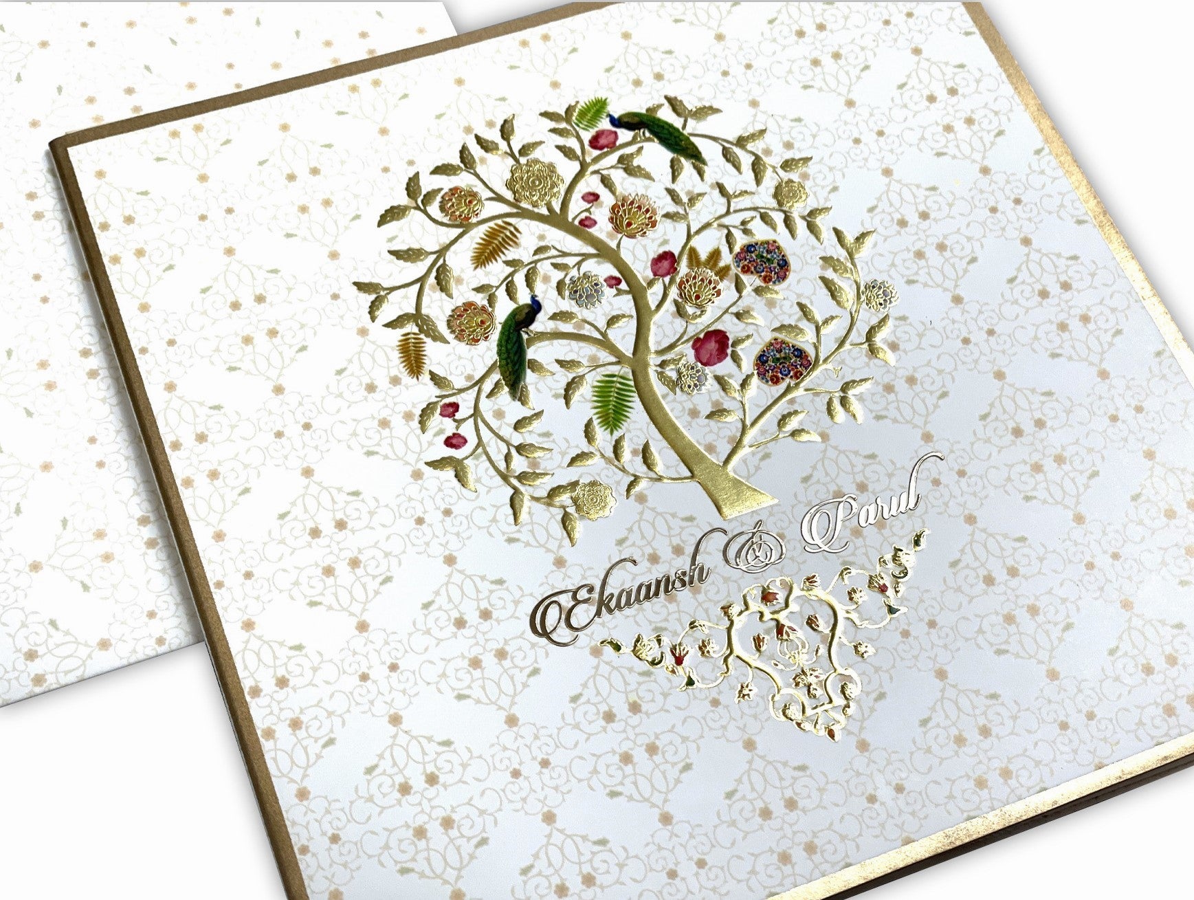 Buy Luxury 4 Inserts Pocket Invitation With Embossed & Gold Foil Online in  India 