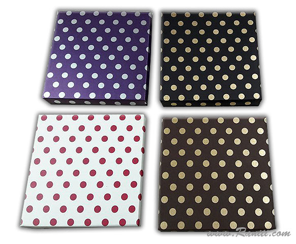 Polka Dots Theme Theme Custom Sweet Chocolate Box |Wedding Chocolate Box | Traditional Sweet Favor Boxes | Thank You Gift Boxes | AMSB-43  Raniti LLC - Custom Invitations & Stationery