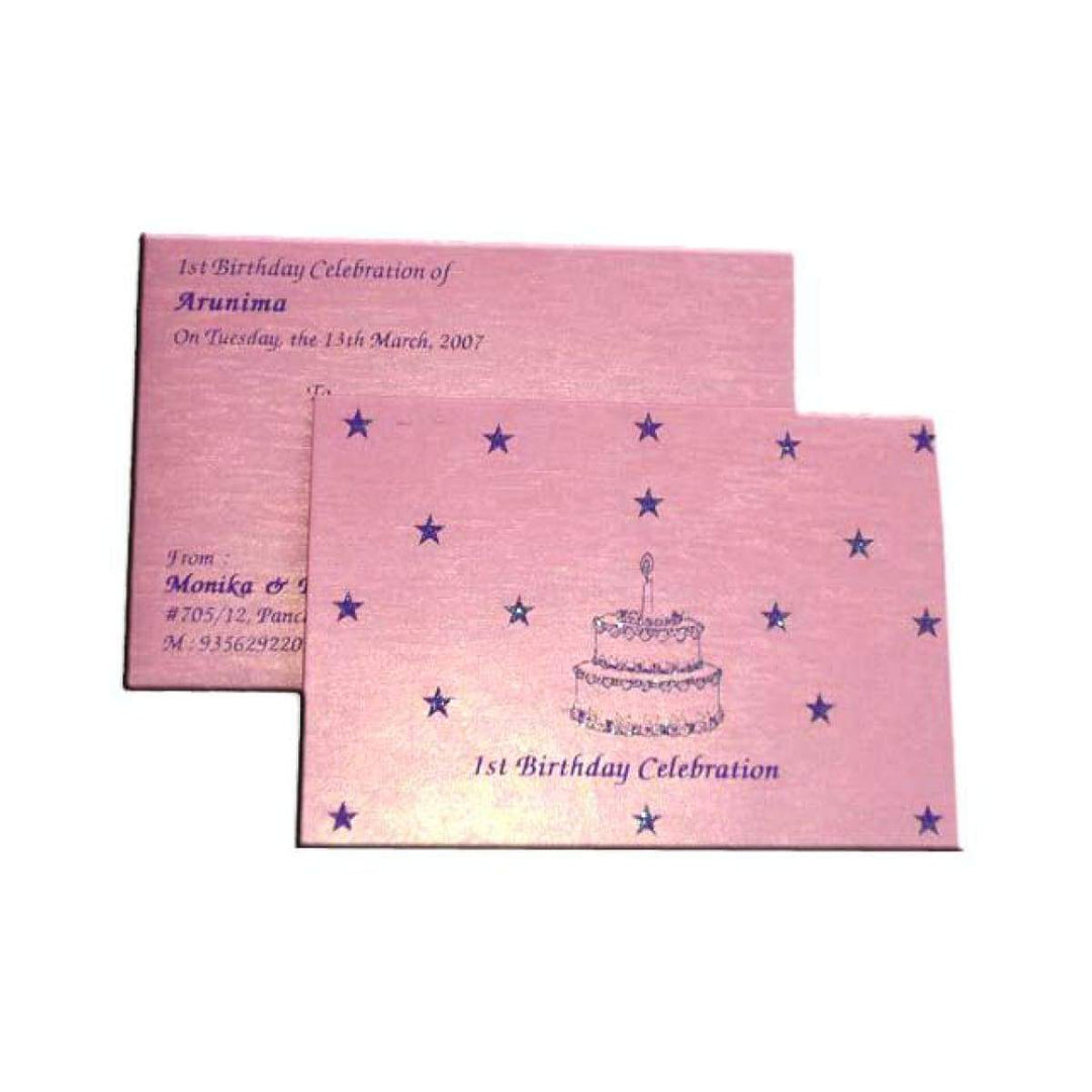 Baby 1st Birthday Pink Custom Invitation Card AMSO-2 freeshipping - Raniti LLC - Custom Invitations & Stationery