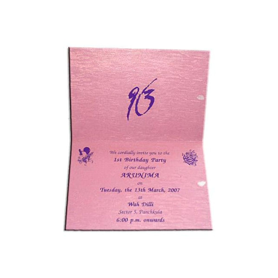 Baby 1st Birthday Pink Custom Invitation Card AMSO-2 freeshipping - Raniti LLC - Custom Invitations & Stationery