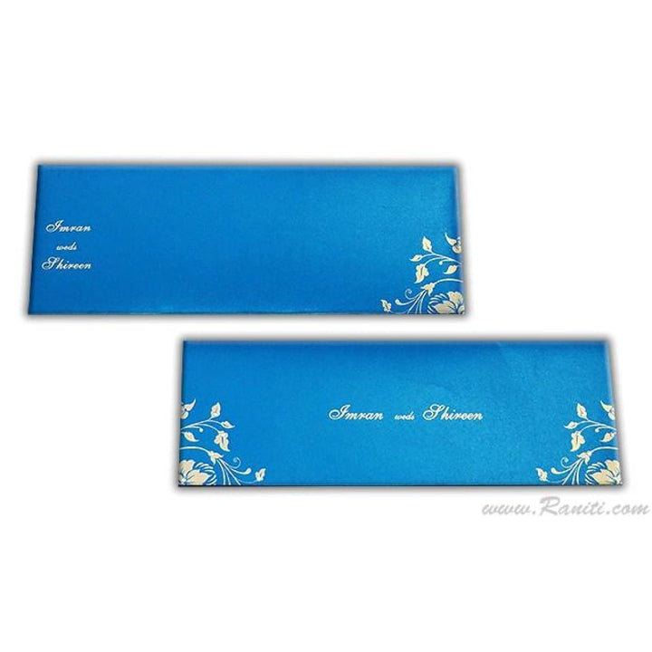 Blue and Pearl Rectangle Custom Invitation Card with Cascading Multiple Inserts AM-618 freeshipping - Raniti LLC - Custom Invitations & Stationery