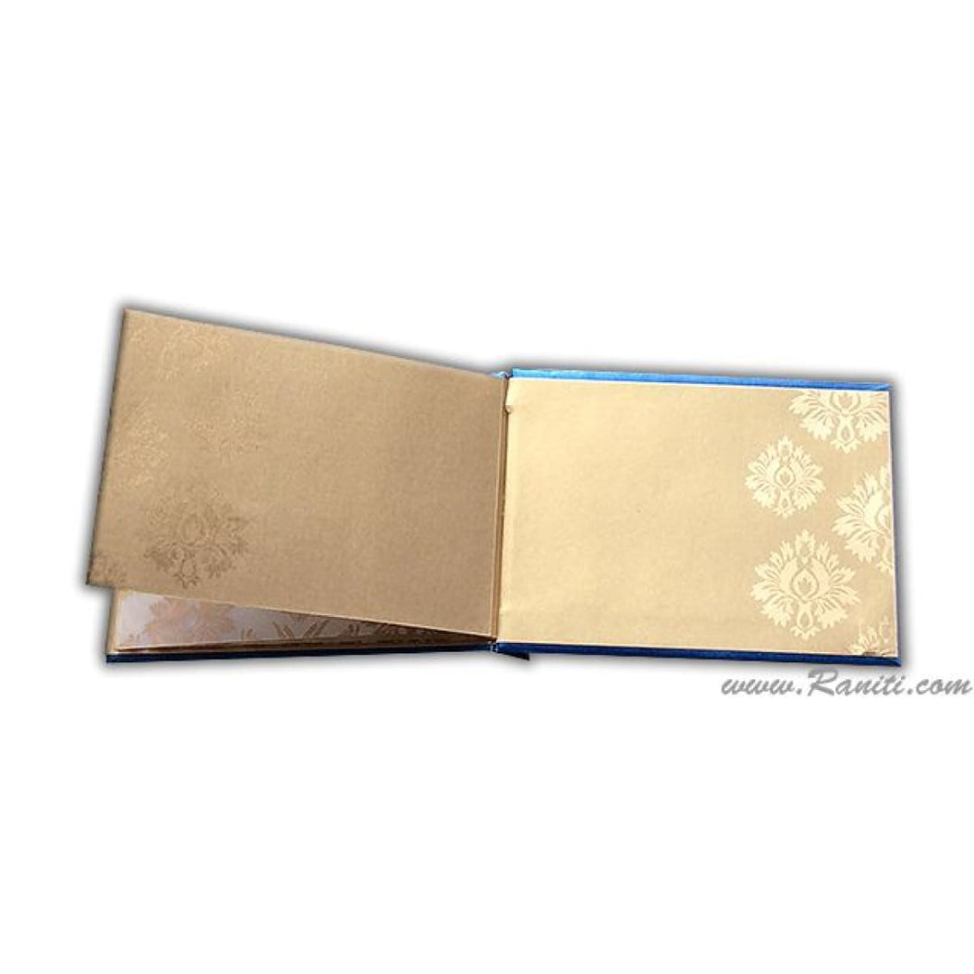 Blue Custom Invitation Heavy Back Booklet Style with Multiple Inserts | Custom Invitation Card in Blue and Gold with Multiple Attached Inserts AMH-164 freeshipping - Raniti LLC - Custom Invitations & Stationery