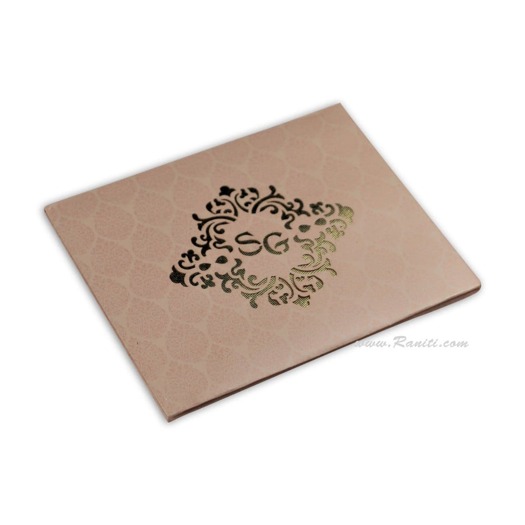 Blush Pink Gold Custom Laser Cut Wedding Invitations AMHL-183 | Raniti | customized invitations | luxury invitations