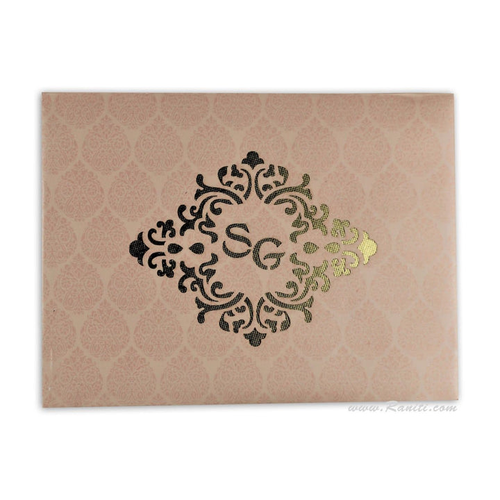 Blush Pink Gold Custom Laser Cut Wedding Invitations AMHL-183 | Raniti |  luxury wedding invitation | custom wedding cards