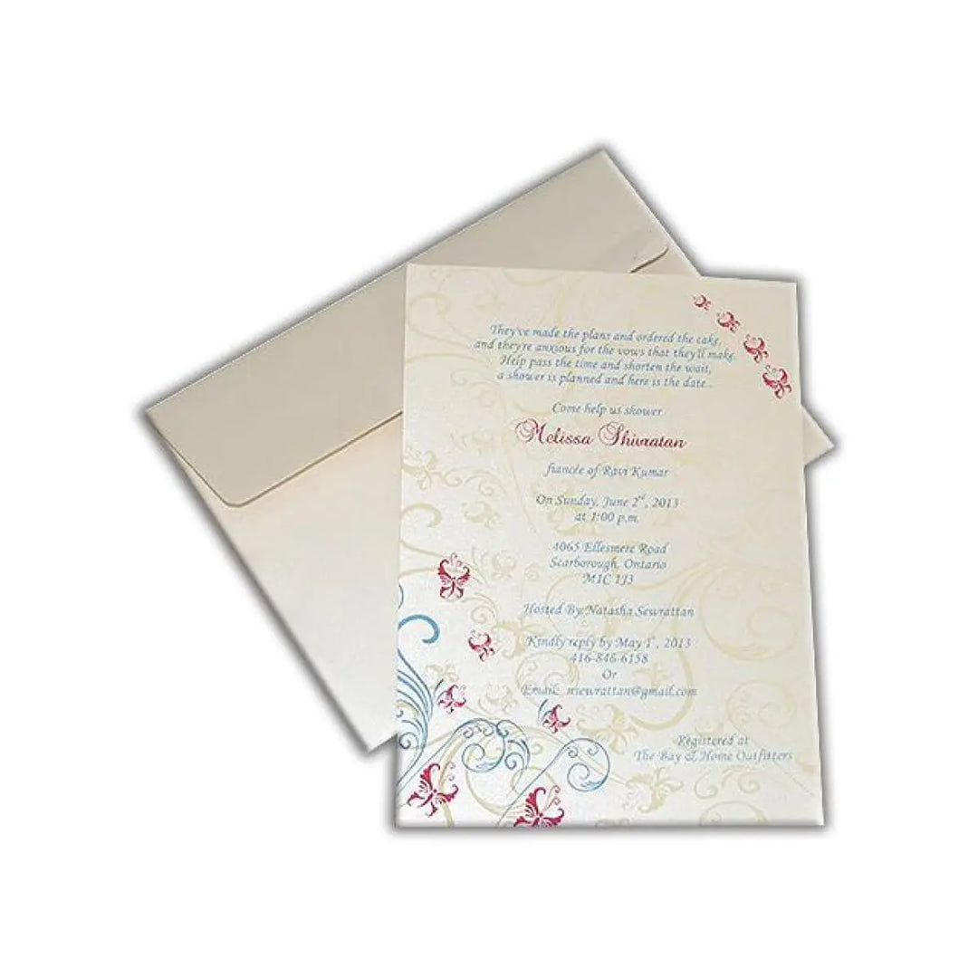 Bridal Shower Custom Invitation Card AMSO-12 freeshipping - Raniti LLC - Custom Invitations & Stationery