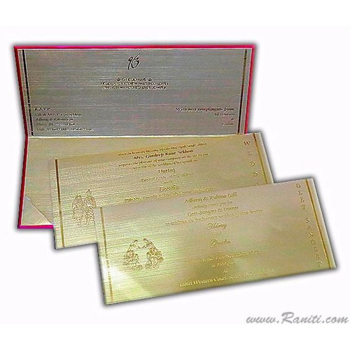 Brown and Golden Custom Hard Cover Luxury Invitation Card all Foil Print His & Her Collection AMH-121 freeshipping - Raniti LLC - Custom Invitations & Stationery