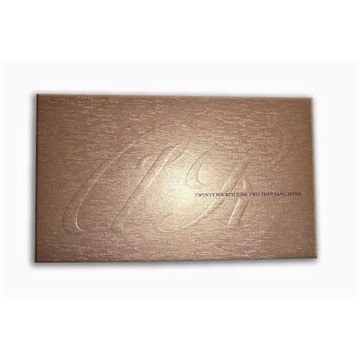 Brown Embossed Monogram Rectangle Custom Invitation Card, Blind Embossed Custom Invitation Card AM-143 freeshipping - Raniti LLC - Custom Invitations & Stationery