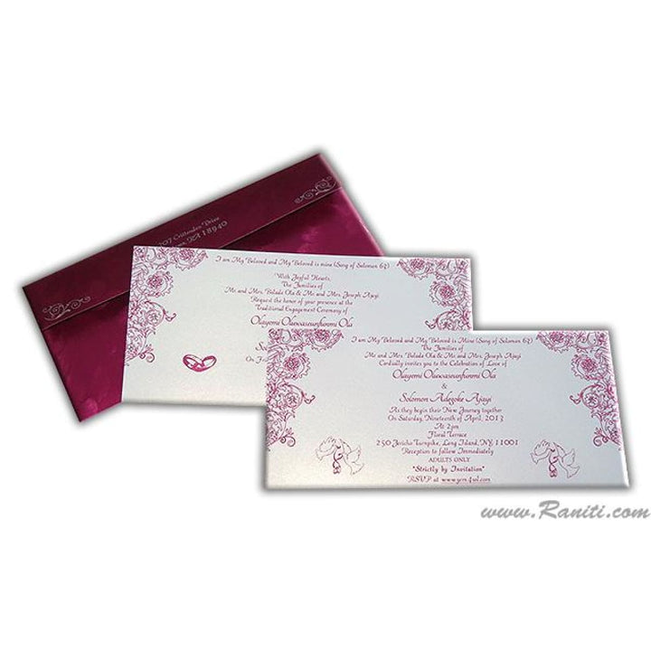 Civil Ceremony | Registry Marriage | Church Wedding Custom Invitation | Wedding Reception Invitation with Rhinestones AMSO-229 freeshipping - Raniti LLC - Custom Invitations & Stationery