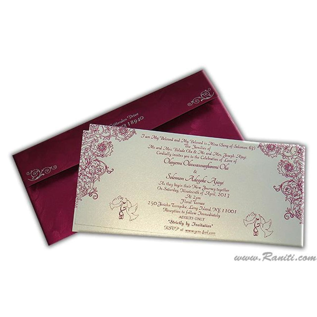 Civil Ceremony | Registry Marriage | Church Wedding Custom Invitation | Wedding Reception Invitation with Rhinestones AMSO-229 freeshipping - Raniti LLC - Custom Invitations & Stationery