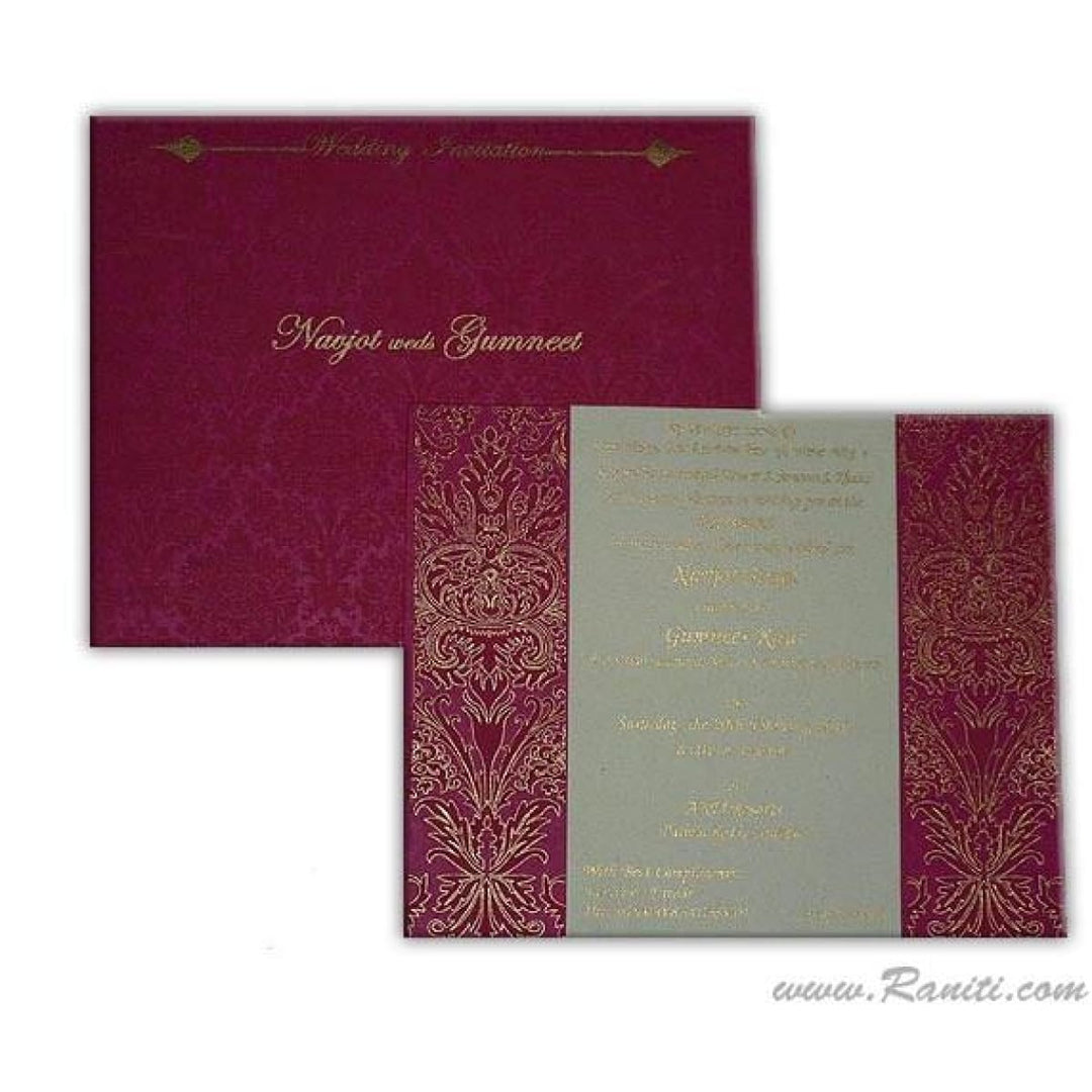 Civil Ceremony | Registry Marriage | Damask Theme Wedding Custom Invitation Card AMSO-36 freeshipping - Raniti LLC - Custom Invitations & Stationery