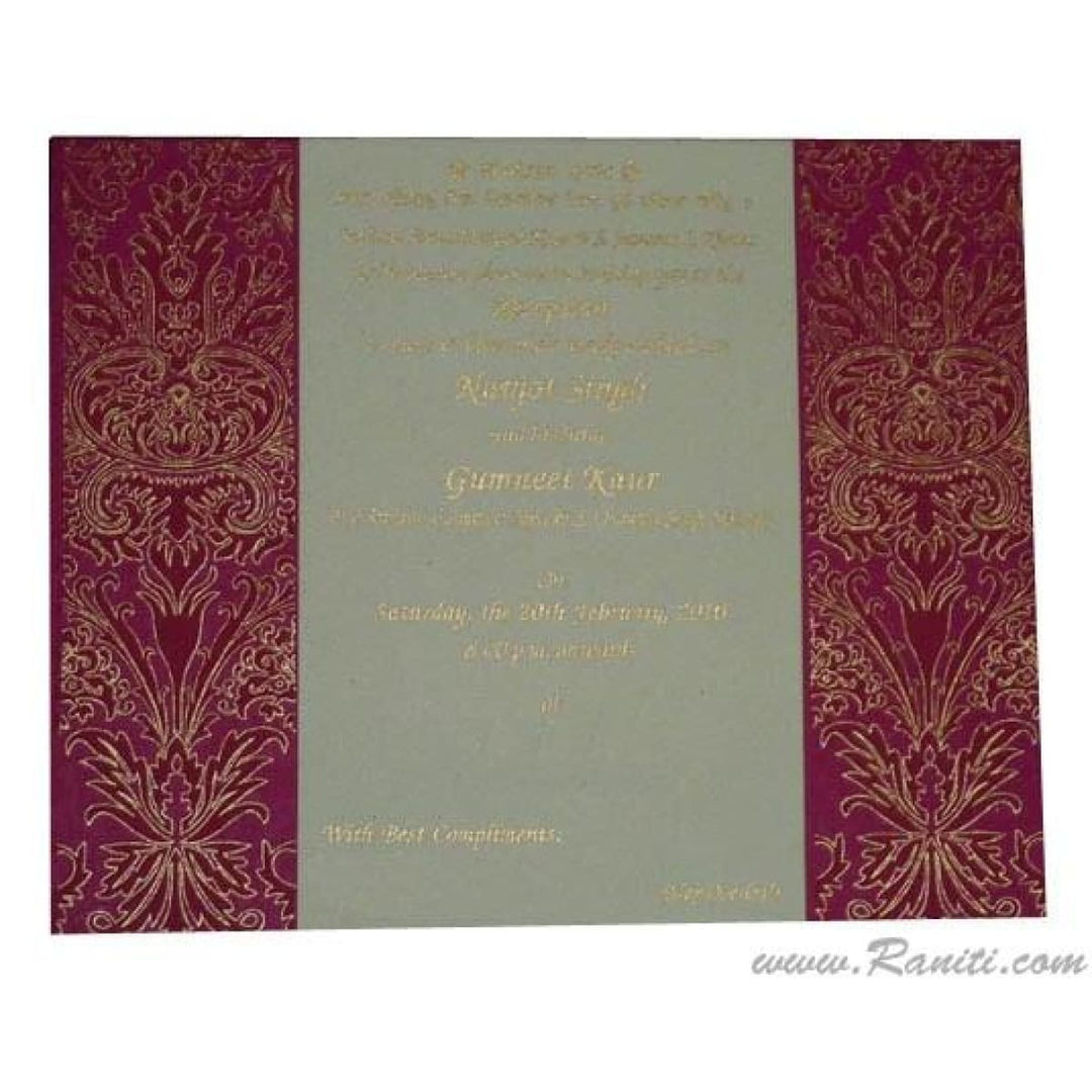 Civil Ceremony | Registry Marriage | Damask Theme Wedding Custom Invitation Card AMSO-36 freeshipping - Raniti LLC - Custom Invitations & Stationery