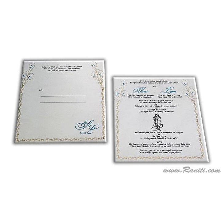 Civil Ceremony | Registry Marriage | Wedding Custom Invitation Card AMSO-234 freeshipping - Raniti LLC - Custom Invitations & Stationery