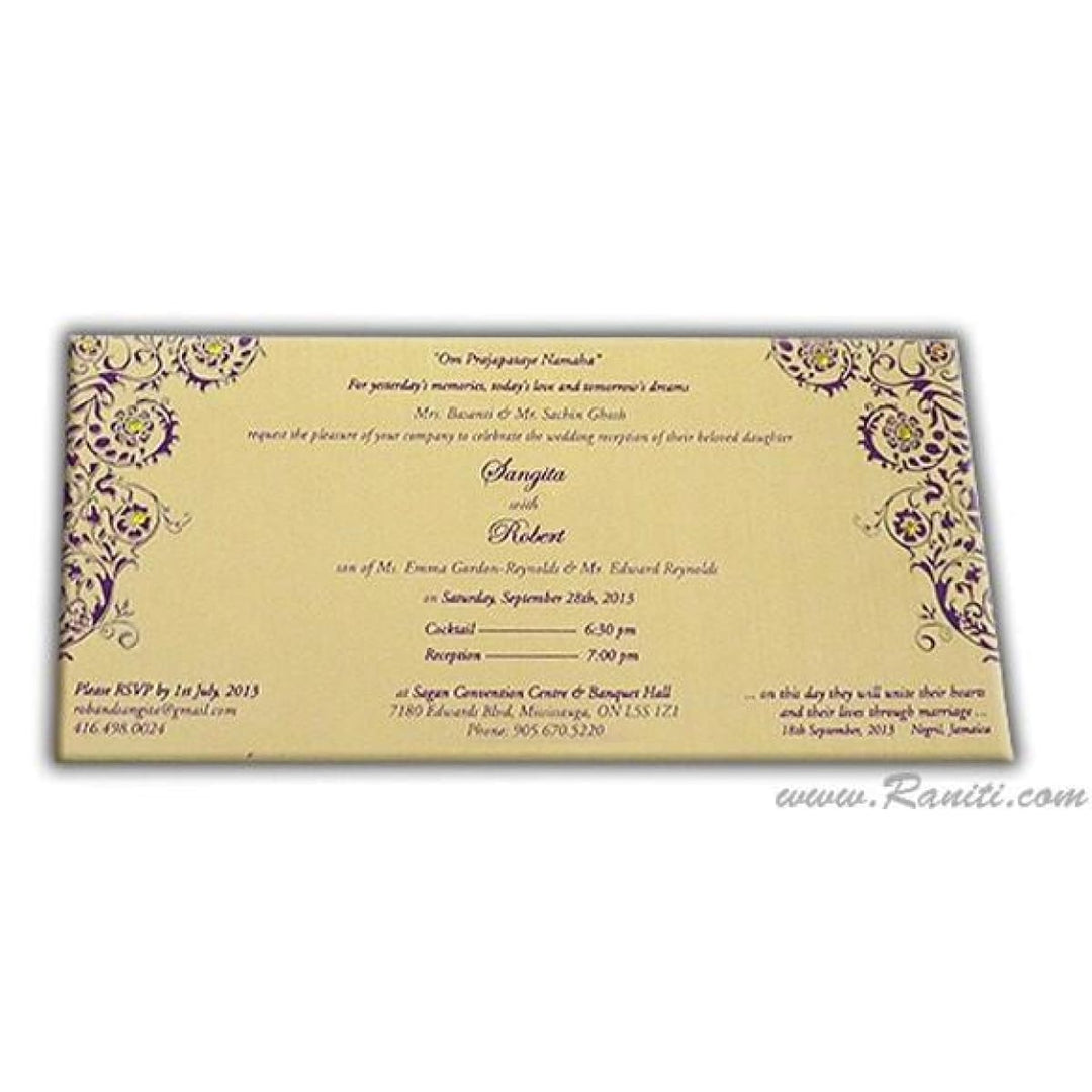 Civil Ceremony | Registry Marriage | Wedding Reception Invitation with Rhinestones | Interfaith Wedding Custom Invitation Card AMSO-127 freeshipping - Raniti LLC - Custom Invitations & Stationery