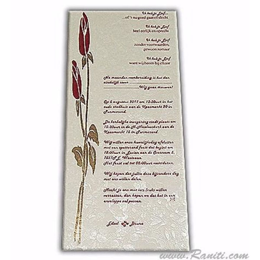 Civil Ceremony Rose Theme Wedding Custom Invitation Card AMSO-54 freeshipping - Raniti LLC - Custom Invitations & Stationery