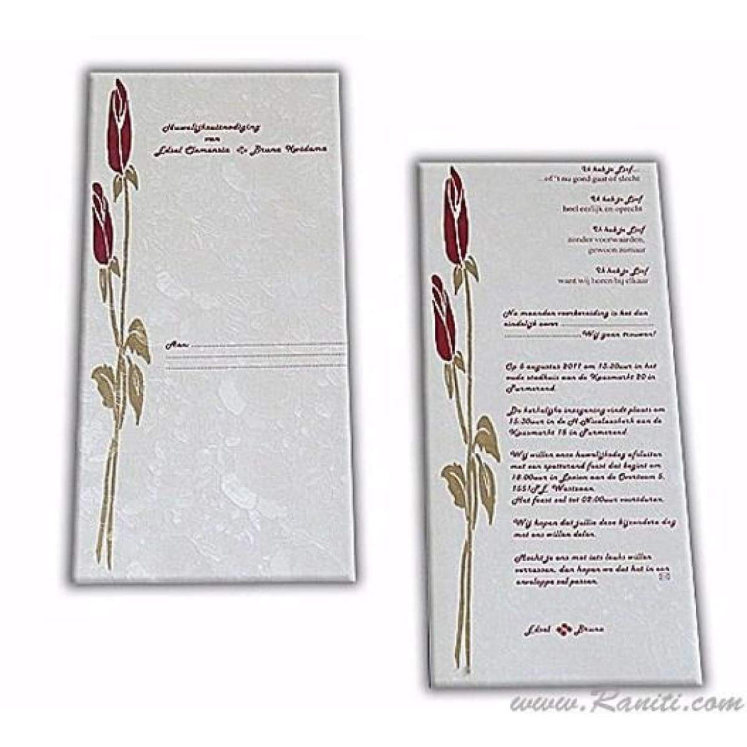 Civil Ceremony Rose Theme Wedding Custom Invitation Card AMSO-54 freeshipping - Raniti LLC - Custom Invitations & Stationery