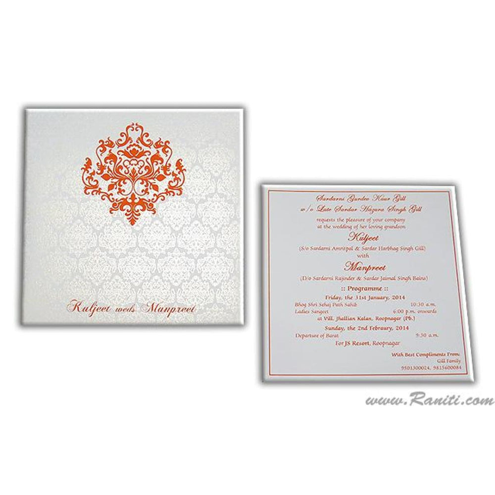 Civil Ceremony | Sikh Wedding Reception Invitation | Wedding Reception Invitation | Wedding Ceremony Custom Invitation Card AMSO-230 freeshipping - Raniti LLC - Custom Invitations & Stationery